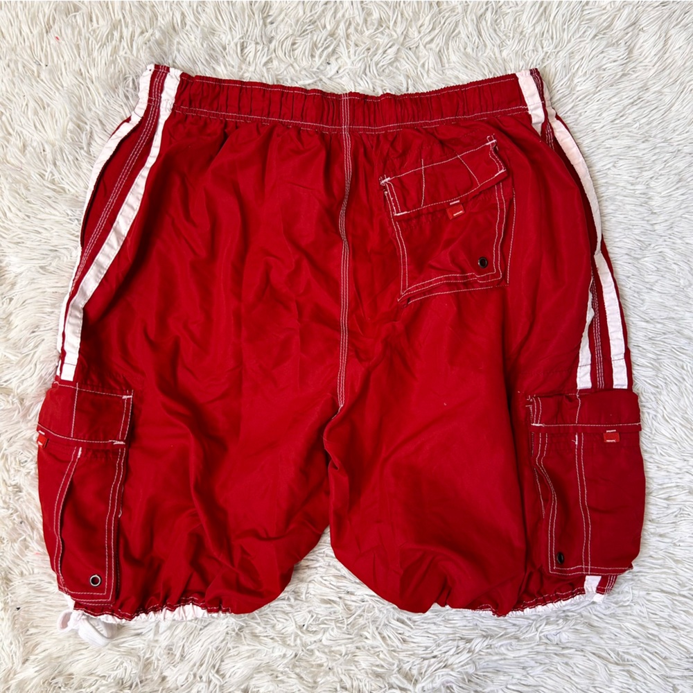 ◾️Vintage Y2K Club Athlete Men's Red Cargo Drawstring Shorts